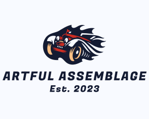 Retro Flame Car logo