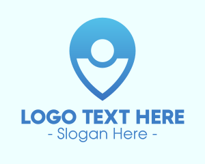 Blue Gradient Location Pin logo