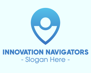 Blue Gradient Location Pin logo design