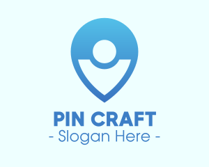 Blue Gradient Location Pin logo design