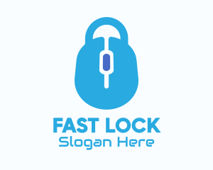 Blue Mouse Lock logo design