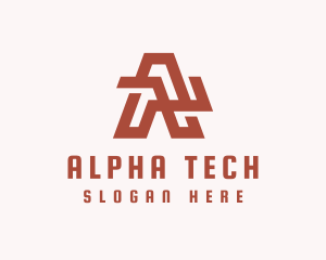 Digital Tech Letter A logo design