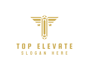 Aviation Stars Letter T logo design