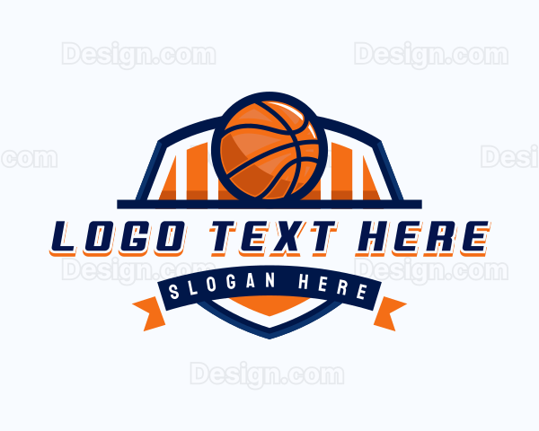Basketball Sports Shield Logo