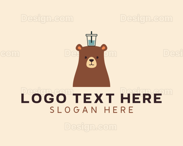 Cute Bear Drink Logo