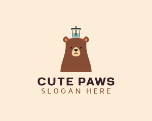 Cute Bear Drink logo design