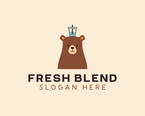 Cute Bear Drink logo design