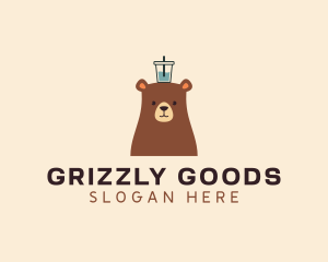 Cute Bear Drink logo design