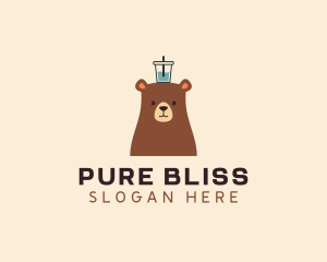 Cute Bear Drink logo design