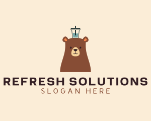 Cute Bear Drink logo design