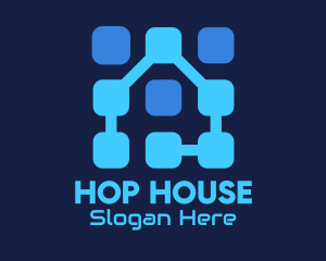 Blue Tech House logo design