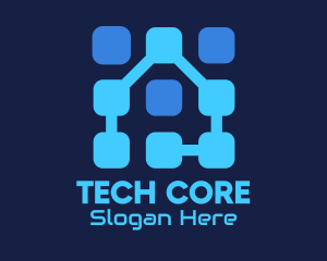 Blue Tech House logo design