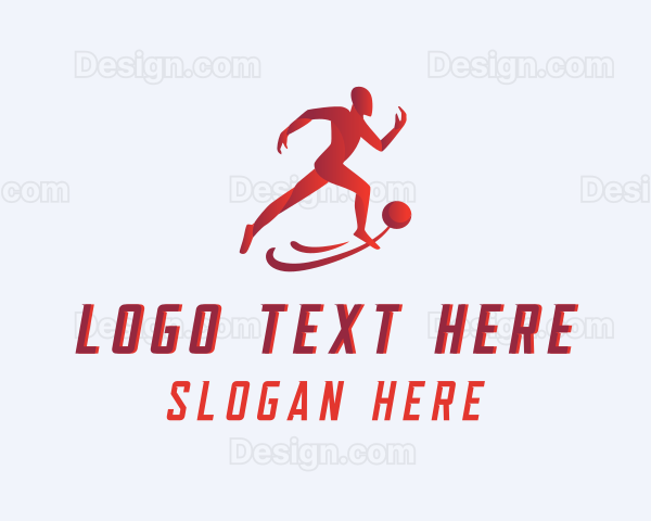 Soccer Ball Player Running Logo