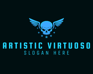 Pilot Skull Wings logo design