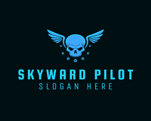 Pilot Skull Wings logo