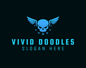 Pilot Skull Wings logo design