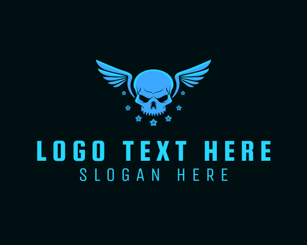 Pilot Skull Wings logo