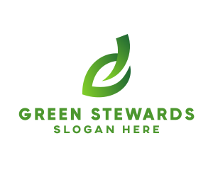 Organic Leaf Stroke logo design