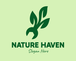 Natural Mechanical Leaf logo design