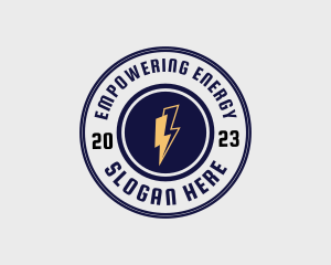 Electric Bolt Emblem logo design