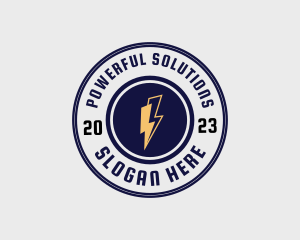 Electric Bolt Emblem logo design