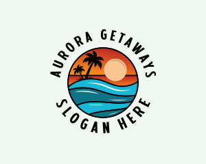 Beach Travel Getaway logo design