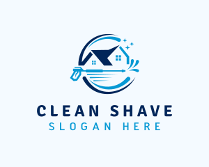 Pressure Washer House Cleaning logo design