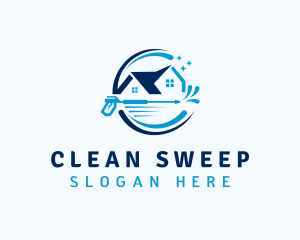 Pressure Washer House Cleaning logo design