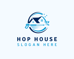 Pressure Washer House Cleaning logo design