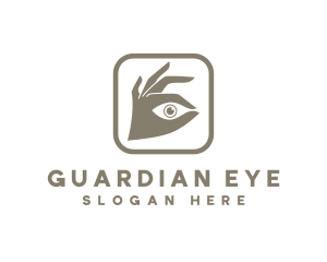 Hand Focus Eye logo design