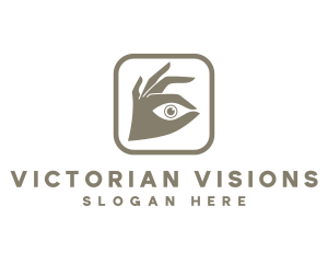 Hand Focus Eye logo design