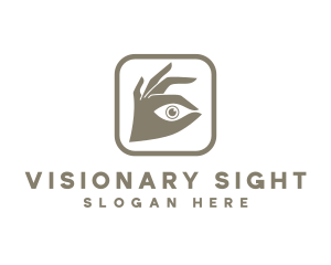 Hand Focus Eye logo design