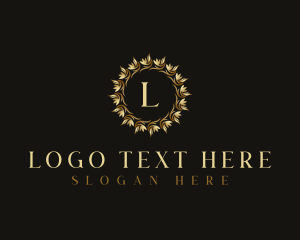 Elegant Wreath Flower logo