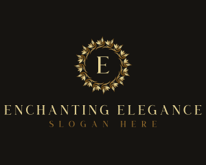 Elegant Wreath Flower logo design