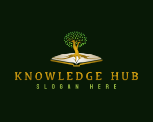 Book Wisdom Tree logo design