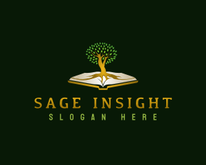 Book Wisdom Tree logo design