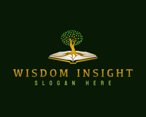 Book Wisdom Tree logo design