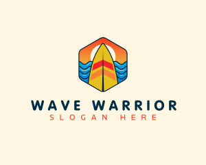 Surfboard Beach Wave logo