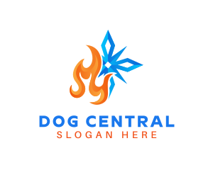 Snowflake Fire Ventilation logo design