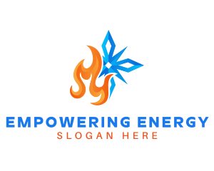 Snowflake Fire Ventilation logo design