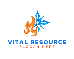 Snowflake Fire Ventilation logo design