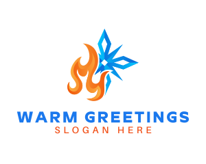 Snowflake Fire Ventilation logo design