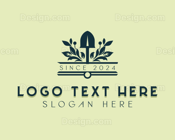 Floral Landscaper Shovel Logo