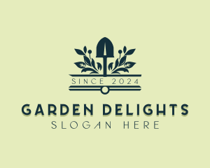 Floral Landscaper Shovel logo design