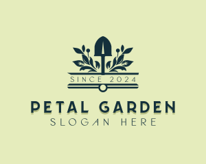 Floral Landscaper Shovel logo design