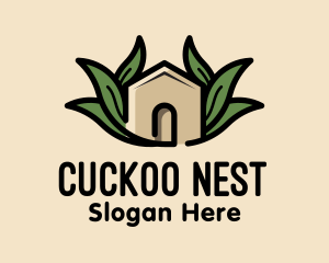 Leaf Nest Greenhouse Cabin logo design