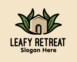 Leaf Nest Greenhouse Cabin logo design