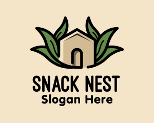 Leaf Nest Greenhouse Cabin logo design