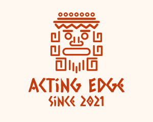 Aztec Head Statue logo design