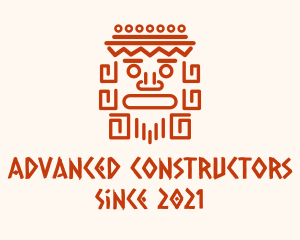 Aztec Head Statue logo design